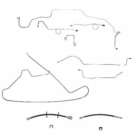 Complete Brake Line & Hose Kit For 68-70 Dodge Charger Mopar B-Body - BLH117SS